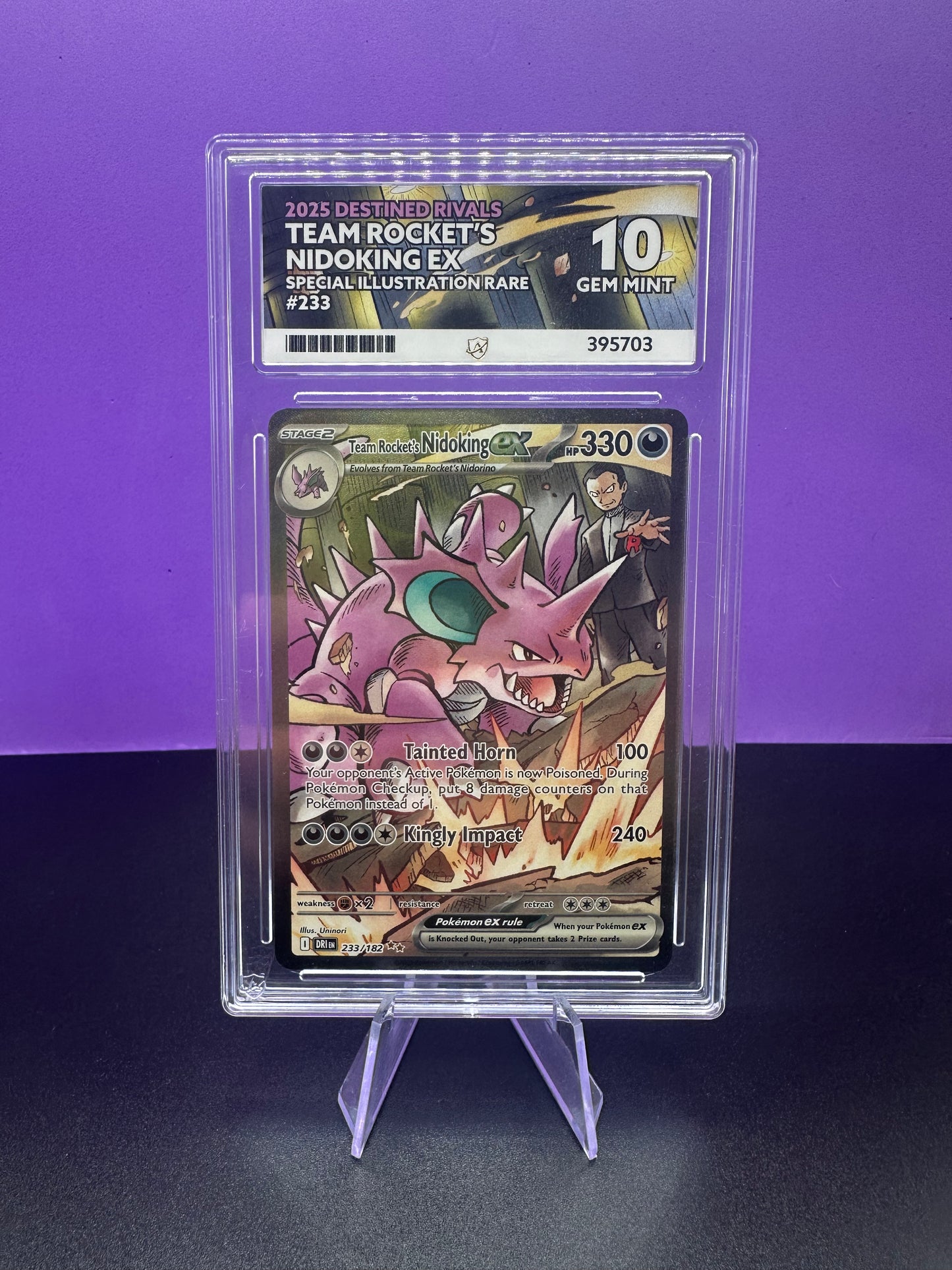 Pokémon TCG Destined Rivals: Team Rocket's Nidoking SIR (ACE GEM MINT 10)