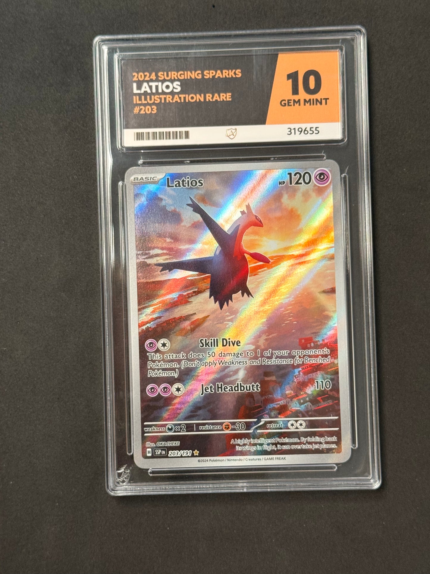 Pokémon S&V Surging Sparks: Latios 203/191 (ACE GEM MINT 10)