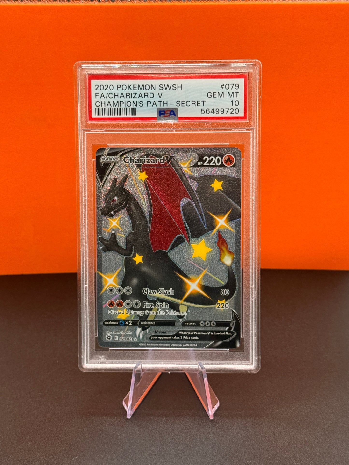 Pokémon TCG Sword & Shield: Charizard V 079/093 (PSA GEM MINT 10)