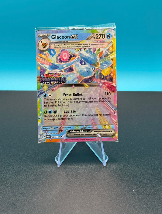 Pokémon TCG S&V Prismatic Evolutions: Glaceon Ex Stamped 026/131 (Sealed)