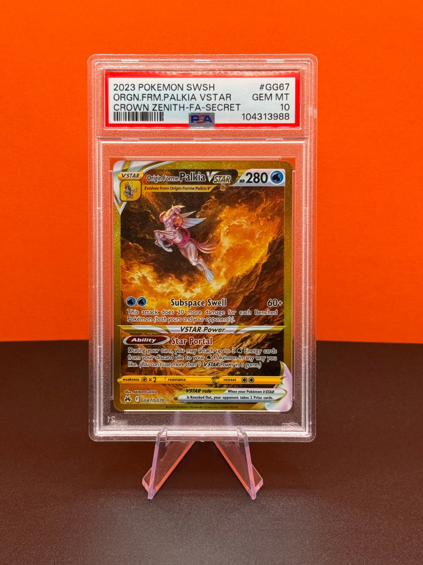 Pokémon TCG S&S Crown Zenith: Origin Forme Palkia VStar GG67/GG70 PSA GEM MINT 10
