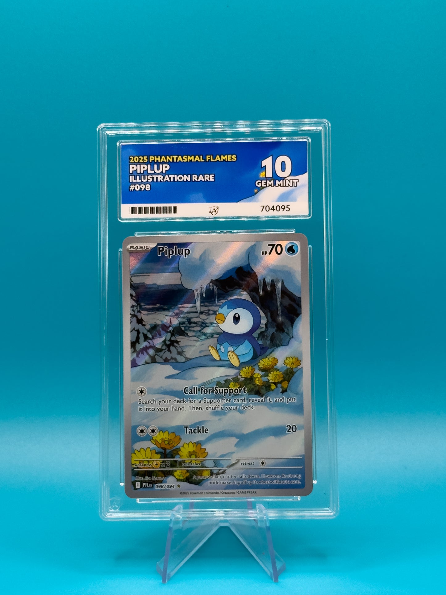 Pokémon TCG Mega Evolution Phantasmal Flames: Piplup 098/094 (ACE GRADING GEM MINT 10)