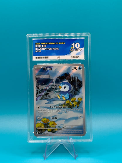 Pokémon TCG Mega Evolution Phantasmal Flames: Piplup 098/094 (ACE GRADING GEM MINT 10)