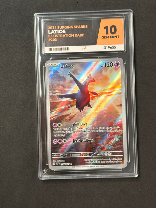 Pokémon S&V Surging Sparks: Latios 203/191 (ACE GEM MINT 10)
